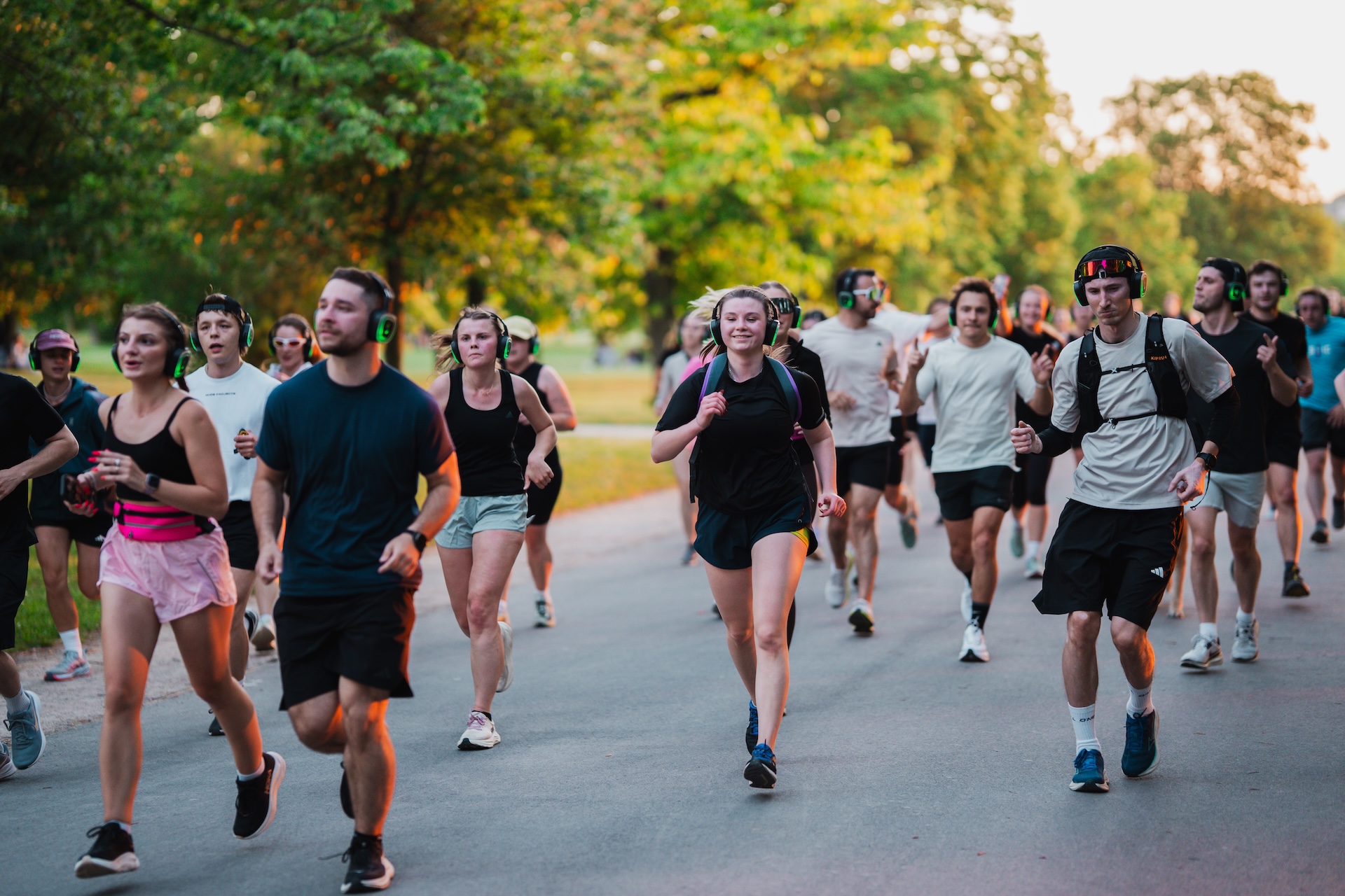 Silent Disco Run with Music and DJ